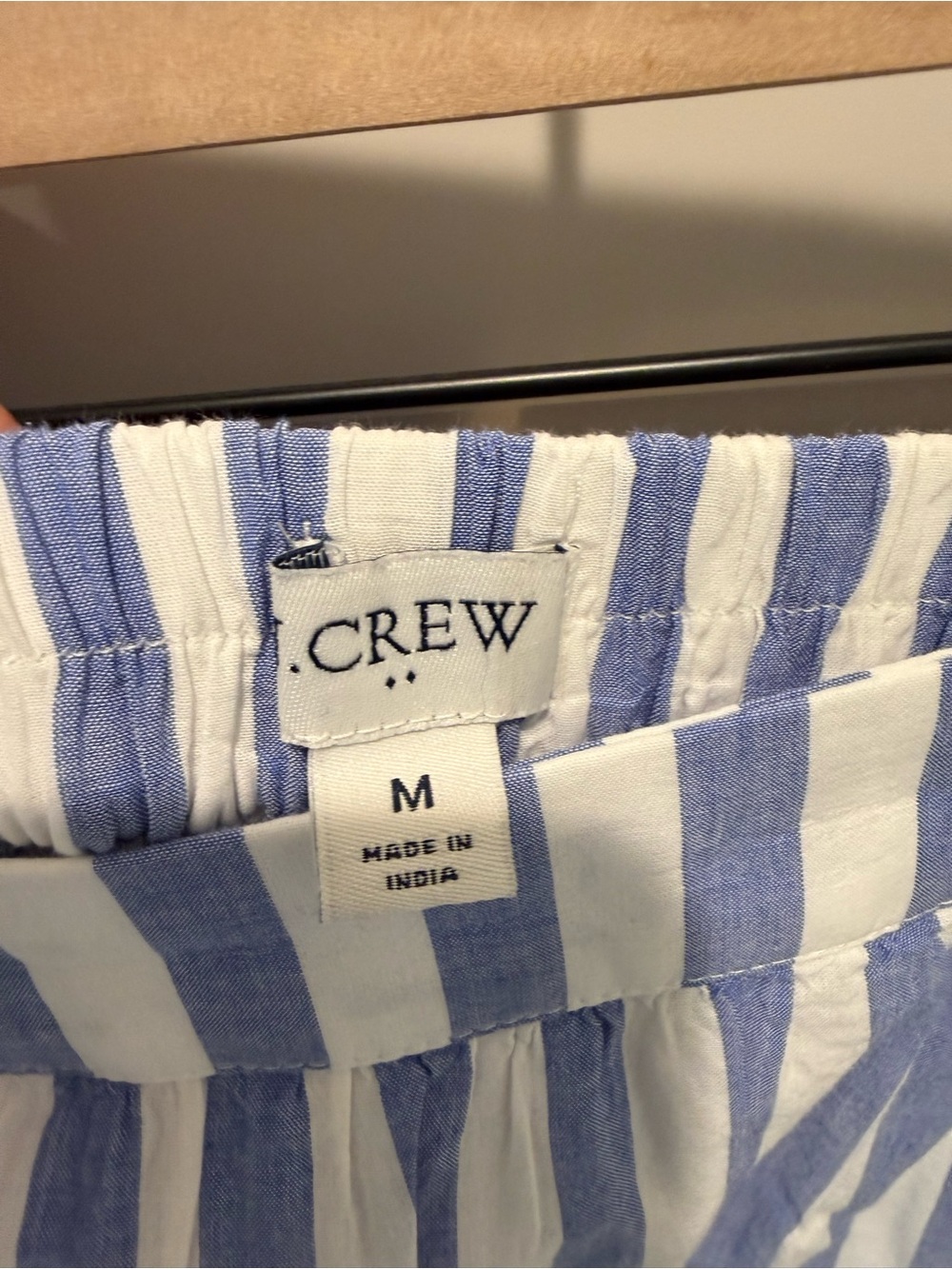 J. Crew Midi Skirt Blue and White Striped Tiered - Picture 3 of 3